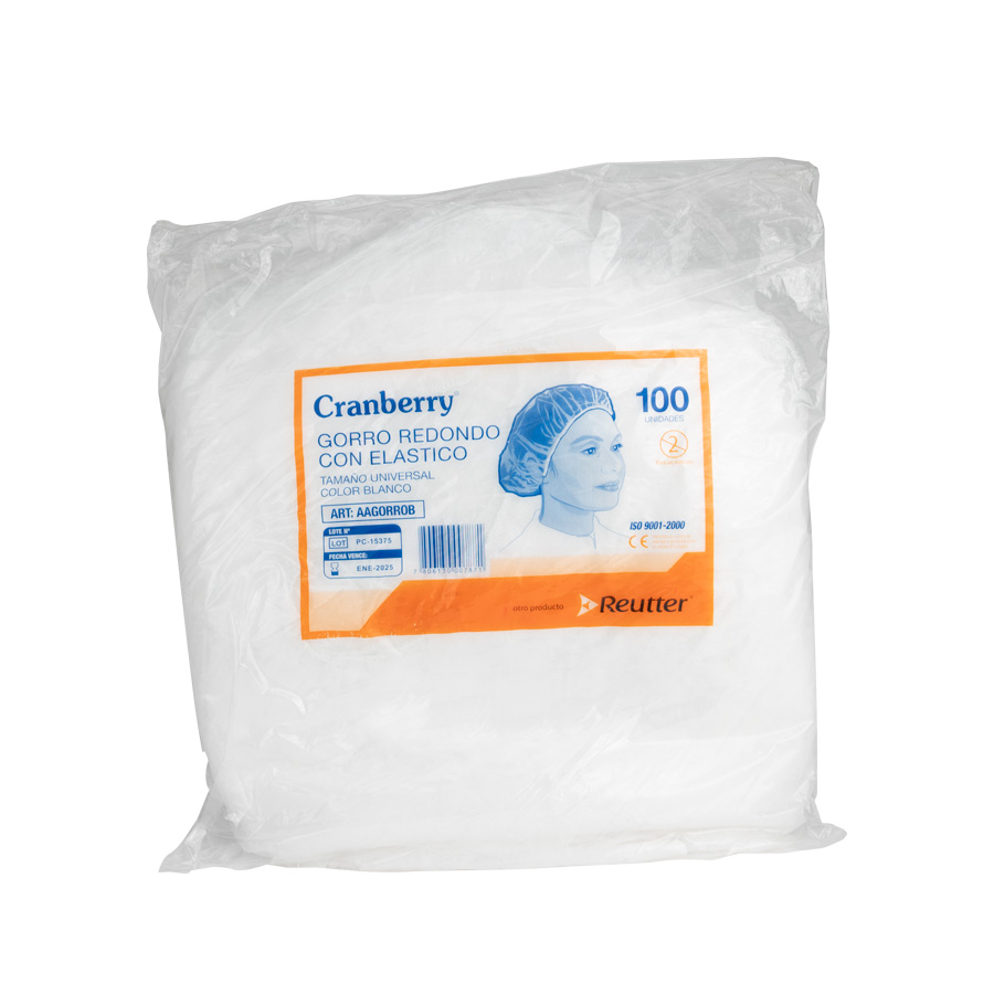 Pack de 100 cofias (gorros) desechables de 20g/m2
