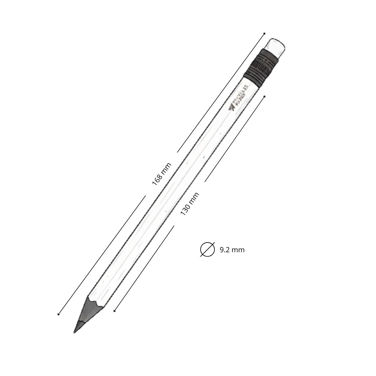 Lápiz grafito UBUD con goma de borrar