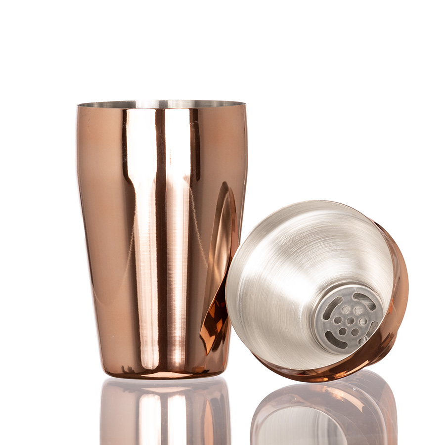 Coctelera metálica encobrizada 