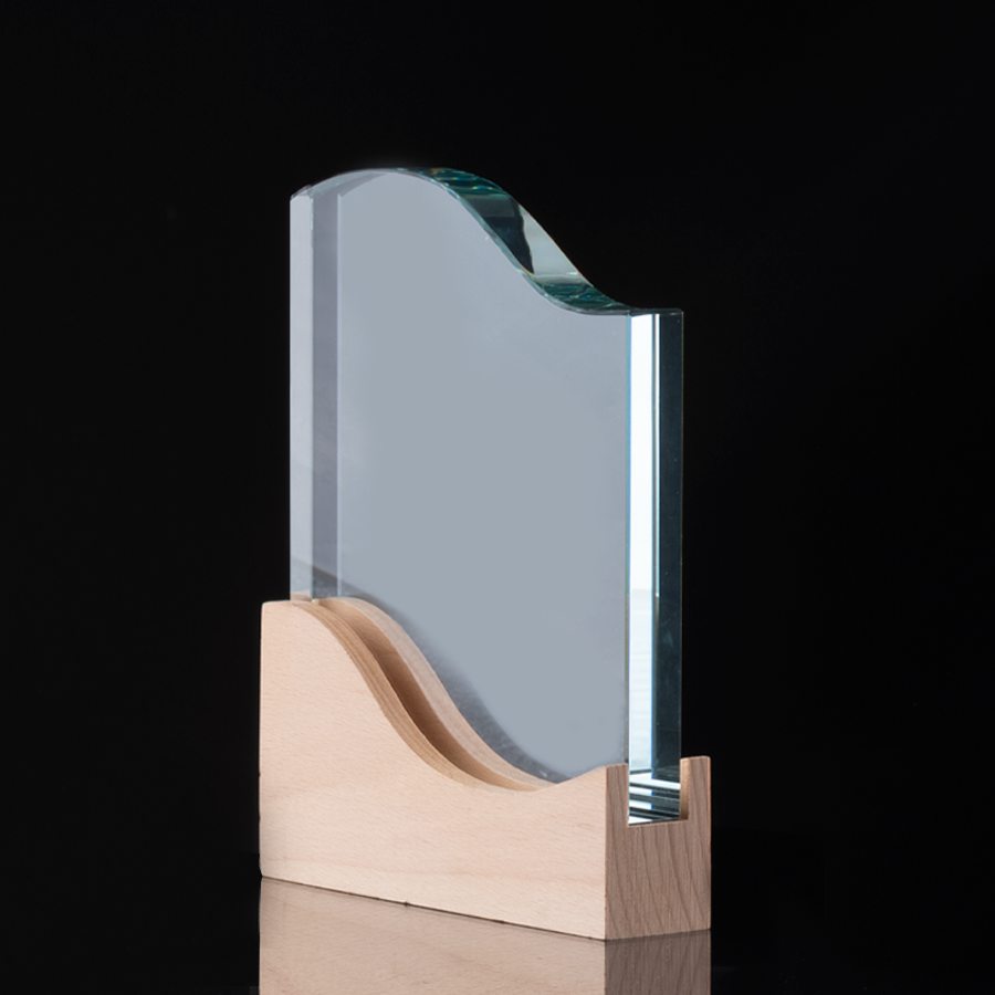 Trofeo Galvano de Madera y Cristal 