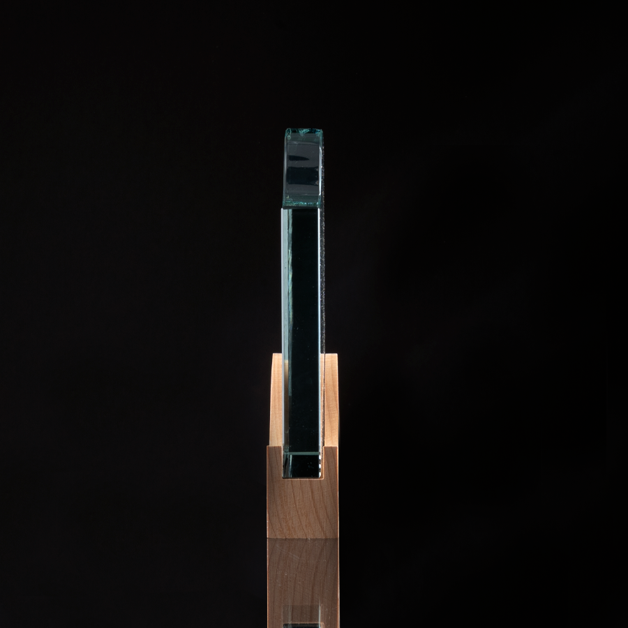 Trofeo Galvano de Madera y Cristal 