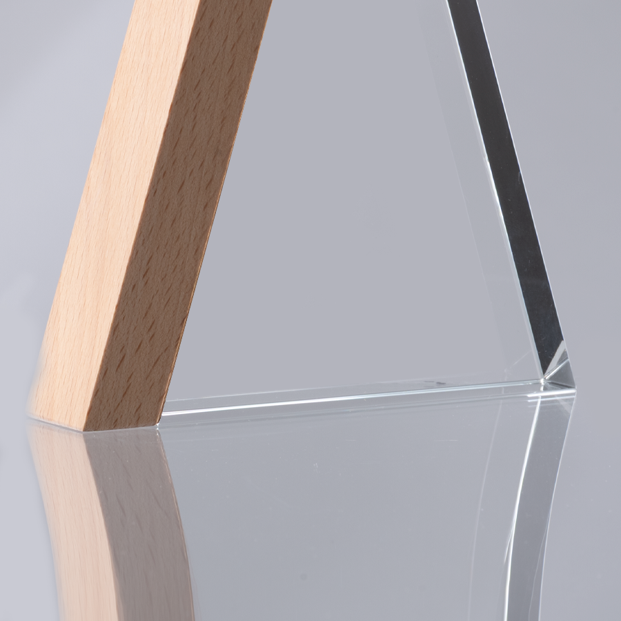 Trofeo Galvano de Madera y Cristal 